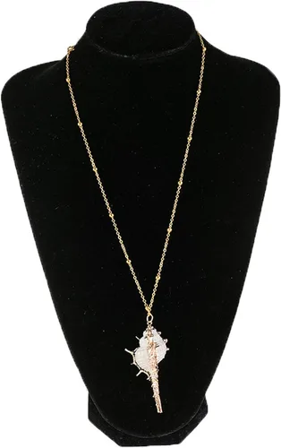 Vista 6 de Dcfywl731 3 piezas de collar de concha de mar para mujer, collares de playa, collar de caracola, collar de cadena de oro