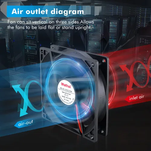 Vista 4 de Wathai Ventilador sin escobillas de 3.622 in 12 V DC Ventilador