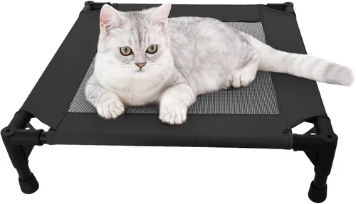Vista 2 de Pozico Cama elevada para mascotas con malla transpirable para gatos y perros pequeños, cuna refrescante elevada para cachorros y gatitos, 18.9 x