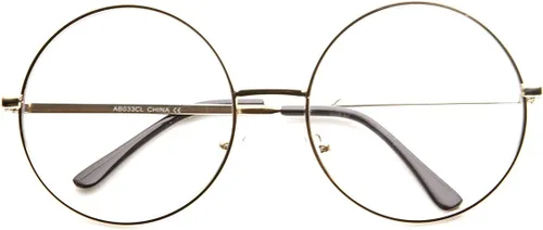 Vista 2 de zeroUV Gafas grandes de gran tamaño con marco de metal transparente y círculo redondo