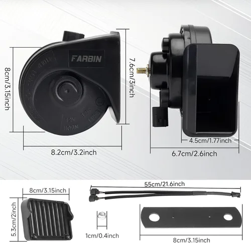 Vista 7 de FARBIN Bocina de Reemplazo para Bocina de Auto Ford Compatible con Ford f150 f250 focus con Convertidor de Enchufe 1 a 2