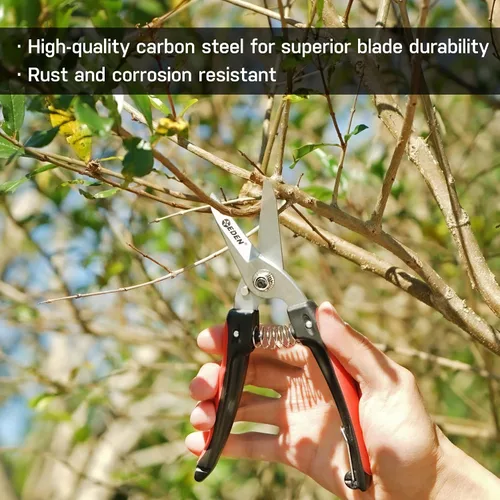 Vista 4 de Eden 39006 Tijeras de corte de derivación duraderas, diámetro de corte de 1/4 pulgadas para tallos y ramas, acero al carbono alto, agarre ergonómico