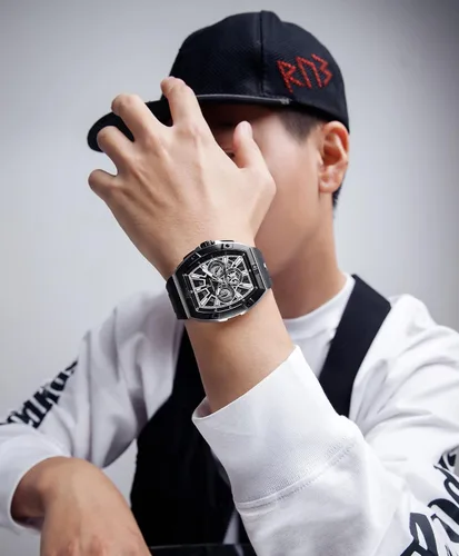 Vista 7 de Reloj de cuarzo Tonneau de lujo para hombre, movimiento japonés, impermeable, regalo para hombre