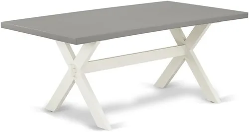 Vista 20 de East West Furniture VT026 Mesa de comedor estilo V – una mesa de cocina rectangular con patas elegantes, 36 x 60 pulgadas, multicolor