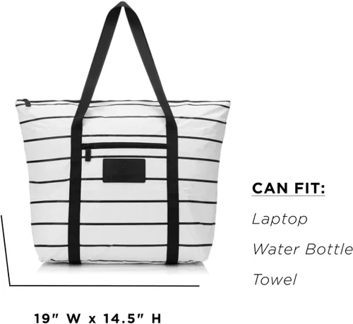 Vista 8 de ALOHA Collection Bolsa de playa plegable a prueba de salpicaduras con cremallera superior. Bolsa de mano lavable para piscina, playa y viajes