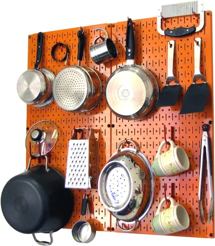 Vista 27 de Wall Control Organizador de Tablero Perforado de Cocina Estante de Almacenamiento de Ollas y Sartenes Kit de Organización con Tablero Perforado