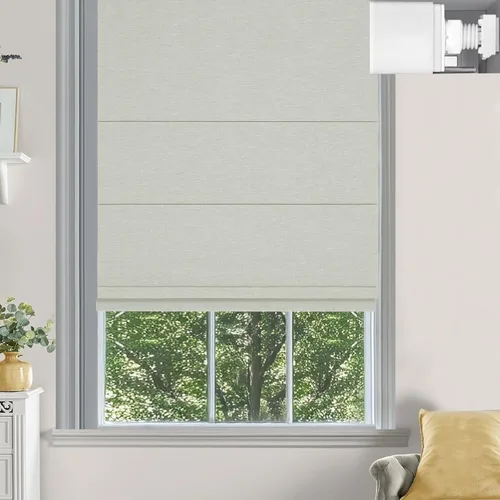 Vista 15 de Changshade Persianas romanas sin cordón para ventanas, sin herramientas, persianas romanas de tamaño personalizado, filtro de luz, persianas Beige