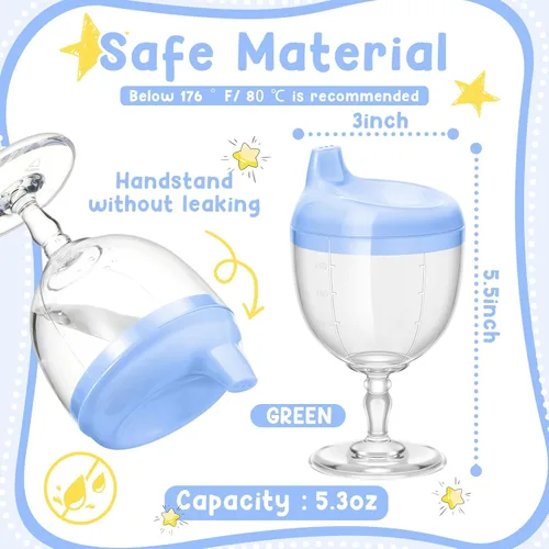 Vista 2 de Irenare 1 Pieza Taza Sippy de Vino para Bebé Copa de Plástico Copa Goblet Sin Derrames Vaso de Vino para Bebé Copa Sippy Goblet para Bebé Taza
