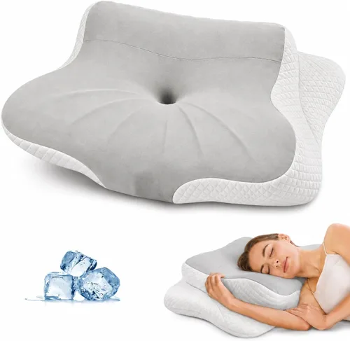Vista 8 de Cervical Neck Pillow for Sleeping, Memory Foam Pillow with Ergonomic Contour Neck & Shoulder Support, Orthopedic Cervical Pillow for Side, Back &