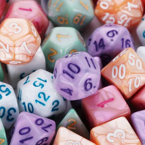 Vista 7 de DND Dice, 5 x 7 juegos (35 piezas) de dados de poliedro para Dungeons & Dragons RPG MTG DND juego de mesa con 1 bolsa gratis