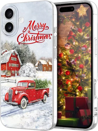 Vista 19 de Newseego Funda de Navidad para iPhone 13, Serie Linda a Prueba de Golpes Anti-Amarillo PC Duro + Parachoques TPU Cubierta Protectora para Mujeres