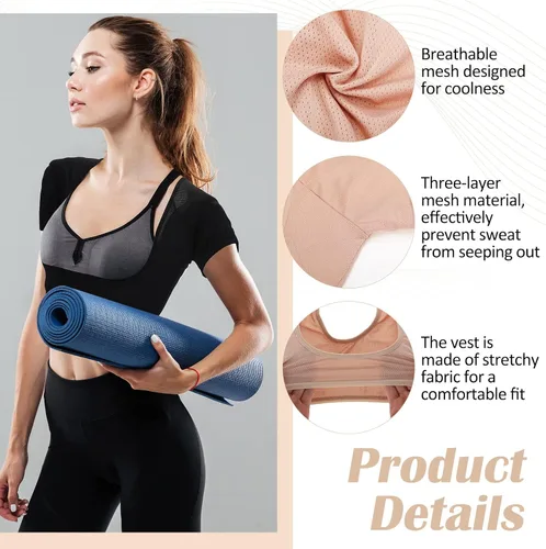 Vista 4 de Handepo 6 piezas de chaleco de sudor para axilas transpirables a prueba de sudor almohadillas para mujer protector de axilas