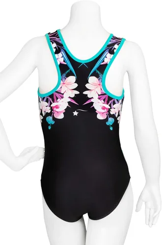 Vista 2 de Destira Leotardo de gimnasia para niñas, estilo espalda cruzada, tela suave, ropa atlética