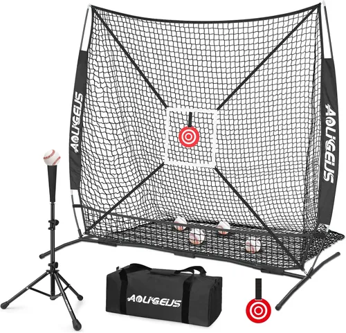 Vista 12 de 6'X6' Baseball Softball Practice Net,Pitching Net,Batting Net,with Bonus Strike Zone,Target and Bow Frame,for Hitting,Pitching,Catching