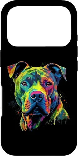 Vista 30 de Pit Bull Mom Dog Lover Colorful Artistic Pitbull Owner Women Case for iPhone 17