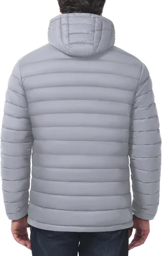 Vista 2 de Chaqueta acolchada ligera y plegable para hombre, con capucha, aislada, resistente al agua, para esquí, senderismo, viajes
