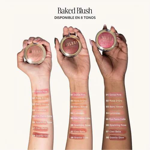 Vista 5 de Milani Rubor al horno, rubor en polvo de maquillaje para mejillas - Dolce Dolce Pink (Actualizado)
