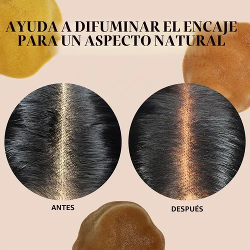 Vista 2 de Dolahair Mousse de tinte de encaje fundido y spray para pelucas de color marrón oscuro, espuma para pelucas frontales de encaje (marrón oscuro)