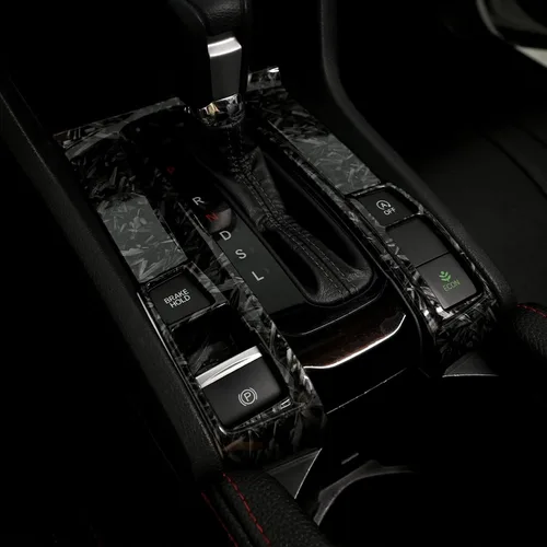 Vista 8 de GZXinWei ABS caja de engranajes embellecedores cambio transmisión decoración etiqueta cubierta azul para Honda 10ª generación Civic 2016 2017 2018
