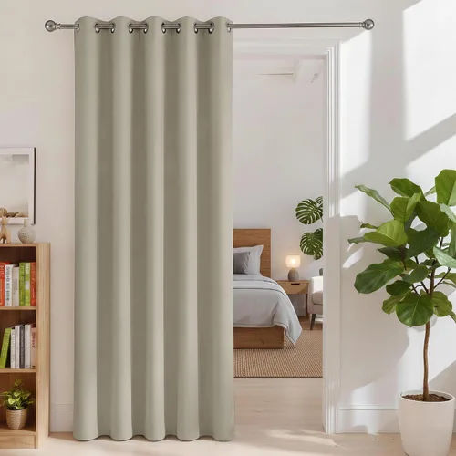 Vista 25 de BONZER Separadores de cortinas negras, cortinas opacas portátiles, panel de tratamiento de ventana de privacidad, cortinas con aislamiento térmico