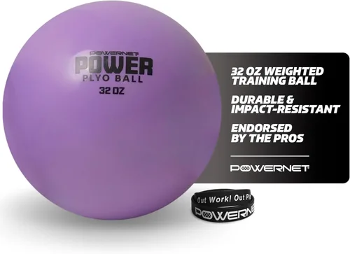 Vista 8 de PowerNet Power Plyometrics - Balón de entrenamiento de 16, 32 y 64 pesos, relleno de arena, aumenta la velocidad, codificado por colores, ideal
