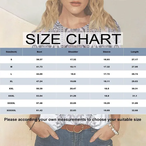 Vista 5 de Camisas para mujer, estilo casual, cuello redondo, manga tres cuartos, impresa, para mujer