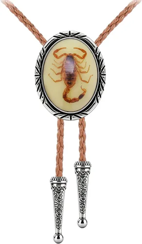 Vista 52 de Jeilwiy Corbata de bolo para hombre, corbatas vaqueras, collar de corbata #44 Elemento de sombrero de vaquero