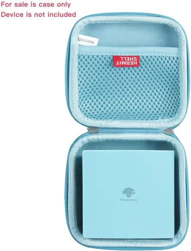 Vista 2 de Hermitshell Funda de viaje para Phomemo M02 / Phomemo M02 Pro/Phomemo M02S Mini impresora de pegatinas (azul claro)