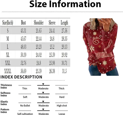 Vista 5 de JJHAEVDY Sudaderas de moda para mujer, estilo casual, con estampado navideño, cuello redondo, holgadas, de manga larga