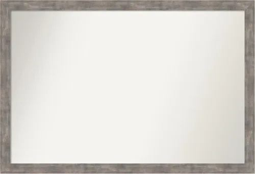 Vista 23 de Amanti Art Silver Bathroom Mirror for Over Sink, 26x45 Custom Made Marred Pewter Rectangle Vanity Mirror, Oversize Casual Wood Frame, Hangs Estaño