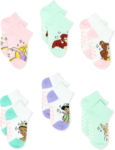 Vista 3 de Disney Princess - Paquete de 6 calcetines para niñas pequeñas con pinzas