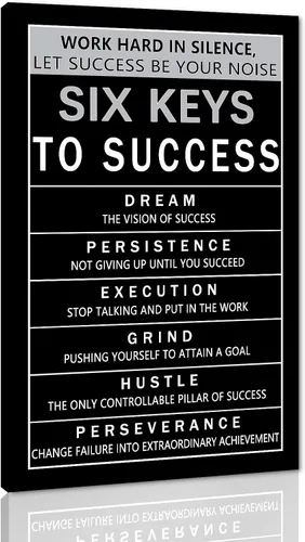 Vista 37 de Arte de pared motivacional Zero Talent Required - Póster de 10 claves del éxito, impresiones con citas positivas, decoración inspiradora de pared