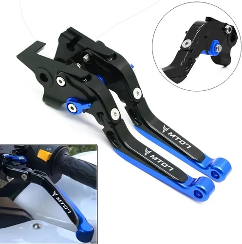Vista 2 de Palancas de embrague de freno plegables ajustables para motocicleta para Yamaha MT-07 FZ-07 FZ07 MT07 2014 2023 Manijas de control delantero