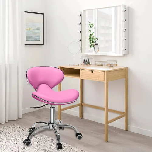 Vista 7 de Taburete enrollable ajustable multiusos con respaldo, silla de spa de dibujo, silla de tatuaje para salón médico, con ruedas giratorias 360