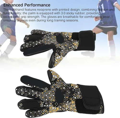 Vista 7 de Alomejor Guantes de portero, palma de látex antideslizante con reverso de neopreno transpirable para fútbol y fútbol