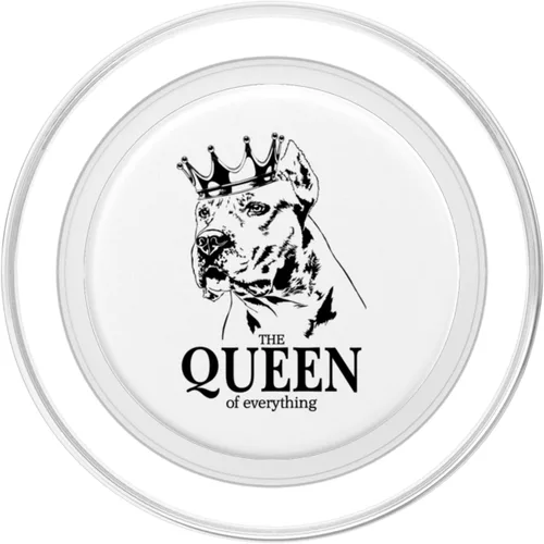 Vista 2 de Funny Dogo Argentino with crown Queen dog mom dog PopSockets MagSafe PopGrip for iPhone