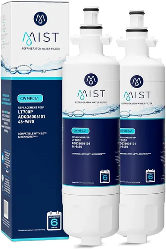 Vista 9 de Mist Filtro de agua de repuesto para refrigerador ADQ36006101 para LG LT700P, ADQ36006102, Kenmore 469690, refrigerador LFX25978SB – Certificado NSF