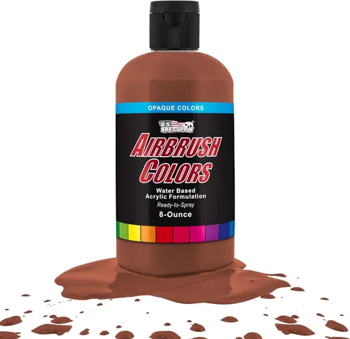 Vista 18 de U.S. Art Supply Pintura acrílica opaca para aerógrafo color azul aguamarina, botella de 1 onza, colores a base de agua no tóxicos de grado
