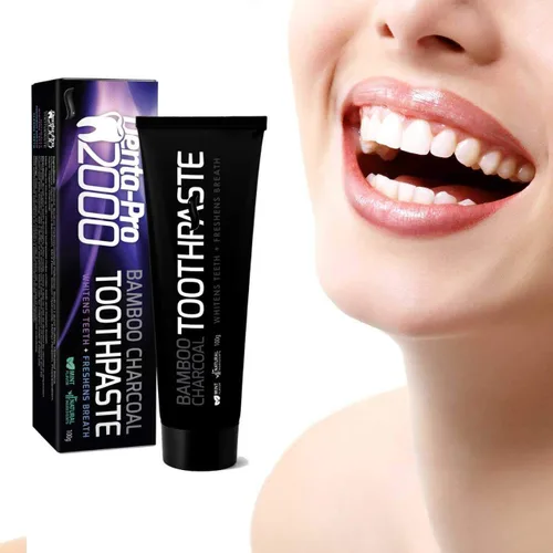 Vista 4 de Pasta de dientes blanqueadora de dientes con carbón de bambú activado DentaPro con sabor a menta
