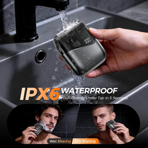 Vista 5 de Afeitadoras eléctricas para hombres, cabezales flotantes 3D y Negro