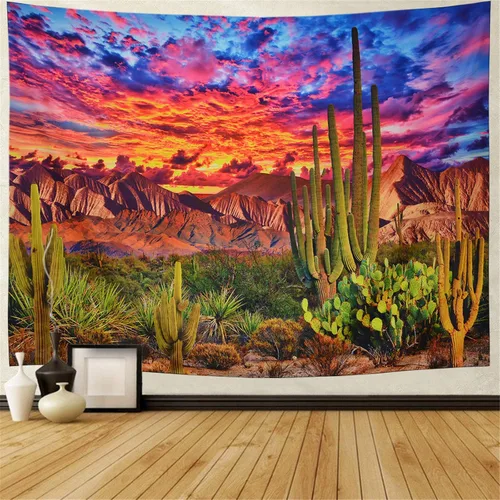 Vista 10 de Generleo Tapiz de plantas florales, tapices vintage, bohemio, flores, mariposas, cielo estrellado, paisaje, naturaleza, paisaje, tapiz para colgar