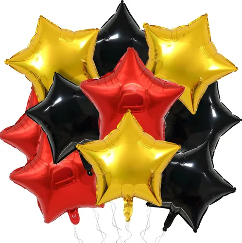 Vista 21 de Globos de papel de aluminio con forma de estrella de arena beige, marrón y blanco, 10 globos de Mylar en forma de estrellas de 18 pulgadas