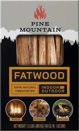 Vista 2 de Pine Mountain, Fatwood StarterStikk, varillas naturales para iniciar fuego para fogata, chimenea, estufa de leña, hoguera, uso interior y exterior