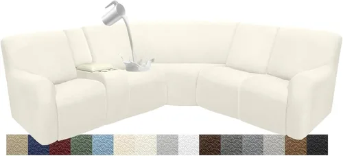 Vista 43 de Fundas impermeables de sofá reclinable modular para sofás reclinables, lavable en forma de L, para perros, fundas elásticas para sofá reclinable