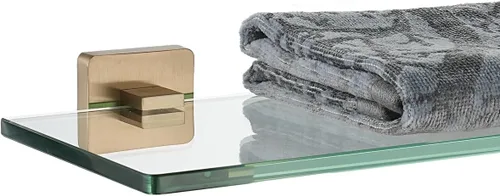Vista 15 de JQK Estante de baño de vidrio dorado, vidrio templado para almacenamiento en la ducha de 8 por 5 pulgadas, acero inoxidable 304 dorado cepillado