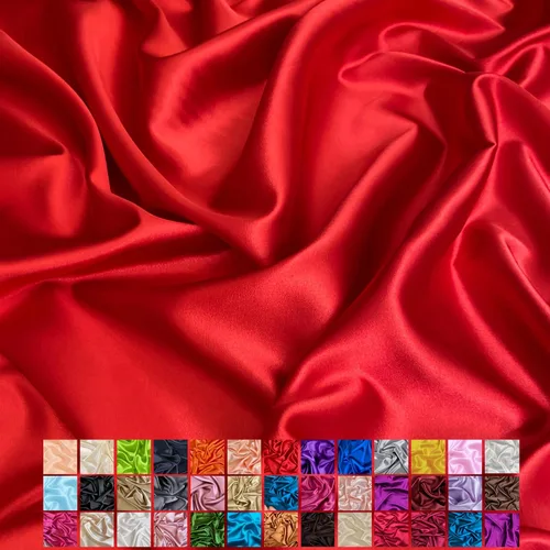 Vista 8 de Yard - Tela de satén sedosa elástica de alta calidad - Tela para vestidos y faldas - Suave como la seda, brillo metálico, ideal para bodas y diseño