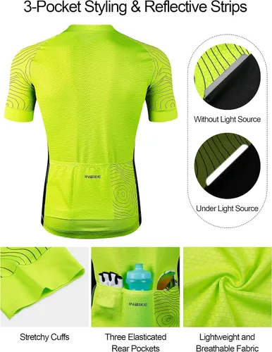 Vista 5 de INBIKE Ciclismo Jersey hombres transpirable bicicleta camisa de secado rápido reflexivo bicicleta ropa para ciclismo de carretera equitación