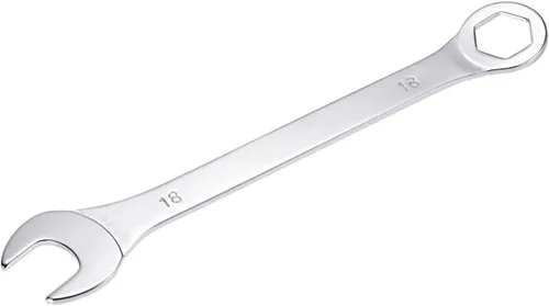 Vista 10 de uxcell Llave de combinación delgada con extremo de 6 puntos compensado y extremo abierto angular, chapado en espejo cromo métrico de acero de alto