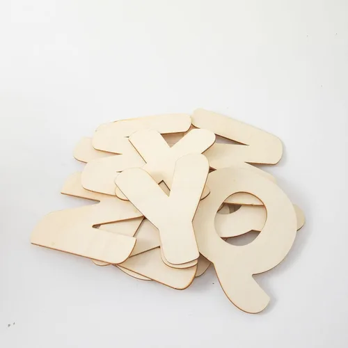 Vista 3 de 140 letras de madera de 5 pulgadas, manualidades, letras de madera sin terminar, pequeñas letras de madera, pintura para bricolaje, decoración
