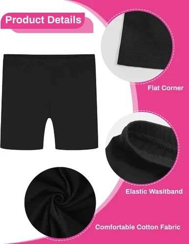 Vista 4 de Auranso Pantalones cortos de ciclismo para niñas, transpirables y de seguridad, pantalones cortos de ciclismo debajo del vestido